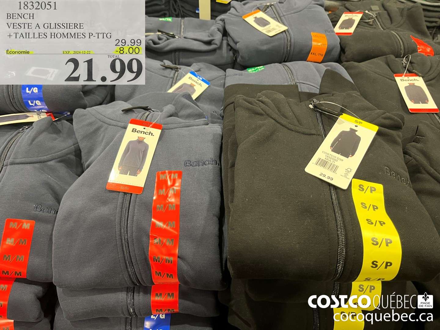 1832051 BENCH VESTE A GLISSIERE  ($8.00 INSTANT SAVINGS EXPIRES ON 2024-12-22) $21.99