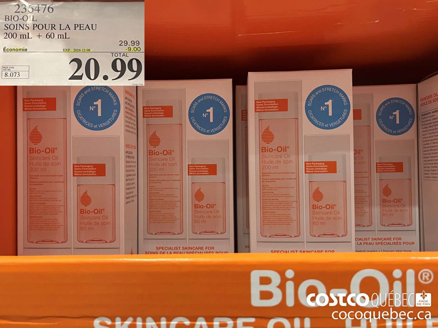 236476 BIO-OIL SOINS POUR LA PEAU 200 mL + 60 mL ($9.00 INSTANT SAVINGS EXPIRES ON 2024-12-08) $20.99