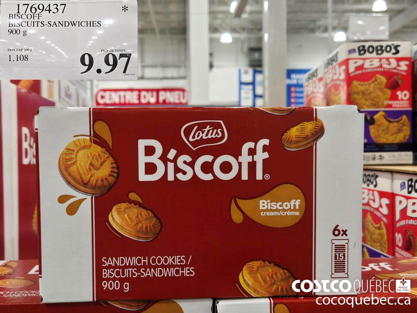 1769437 BISCOFF BISCUITS- SANDWICHES 900 g  $9.97