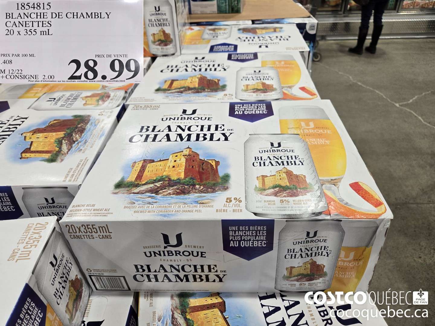 1854815 BLANCHE DE CHAMBLY CANETTES 20 x 355 ML  $28.99