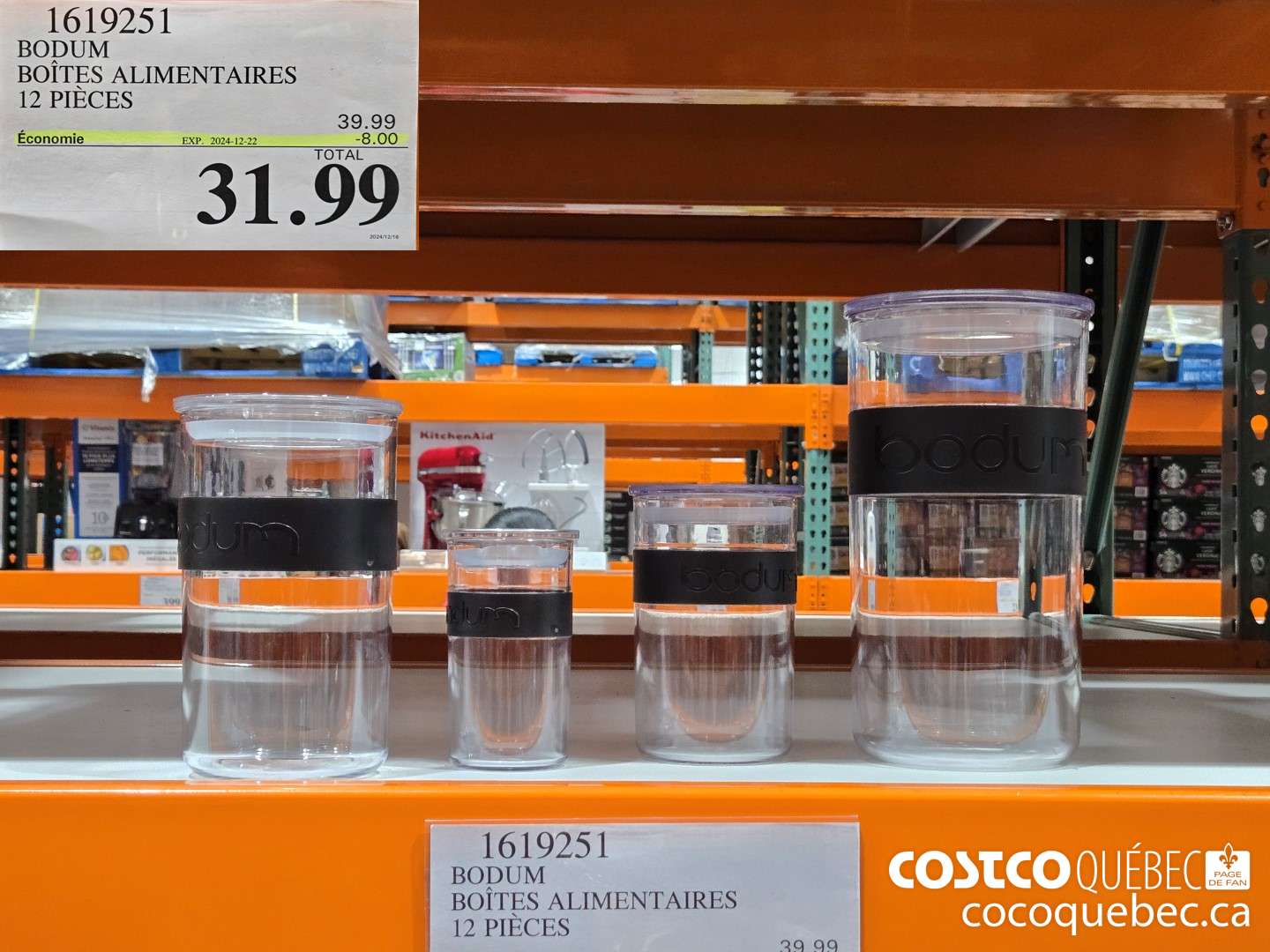 1619251 BODUM 12 PIECES  ($8.00 INSTANT SAVINGS EXPIRES ON 2024-12-22) $39.99