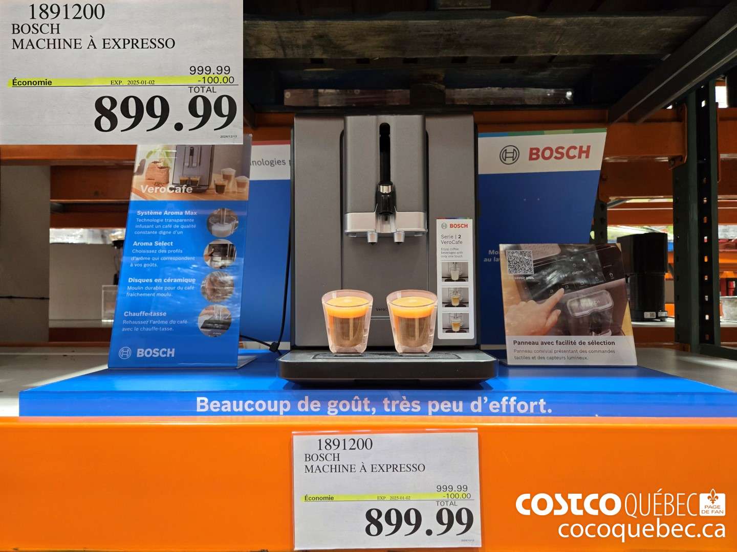 1891200 BOSCH MACHINE A EXPRESSO  ($100.00 INSTANT SAVINGS EXPIRES ON 2025-01-02) $899.99