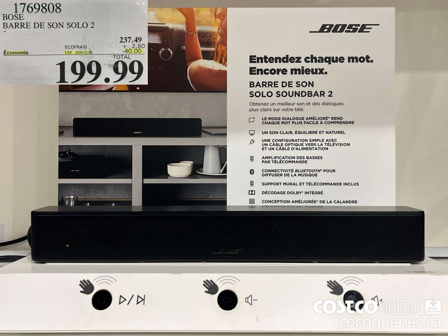 1769808 BOSE BARRE DE SON SOLO 2  ($40.00 INSTANT SAVINGS EXPIRES ON 2024-12-08) $199.99