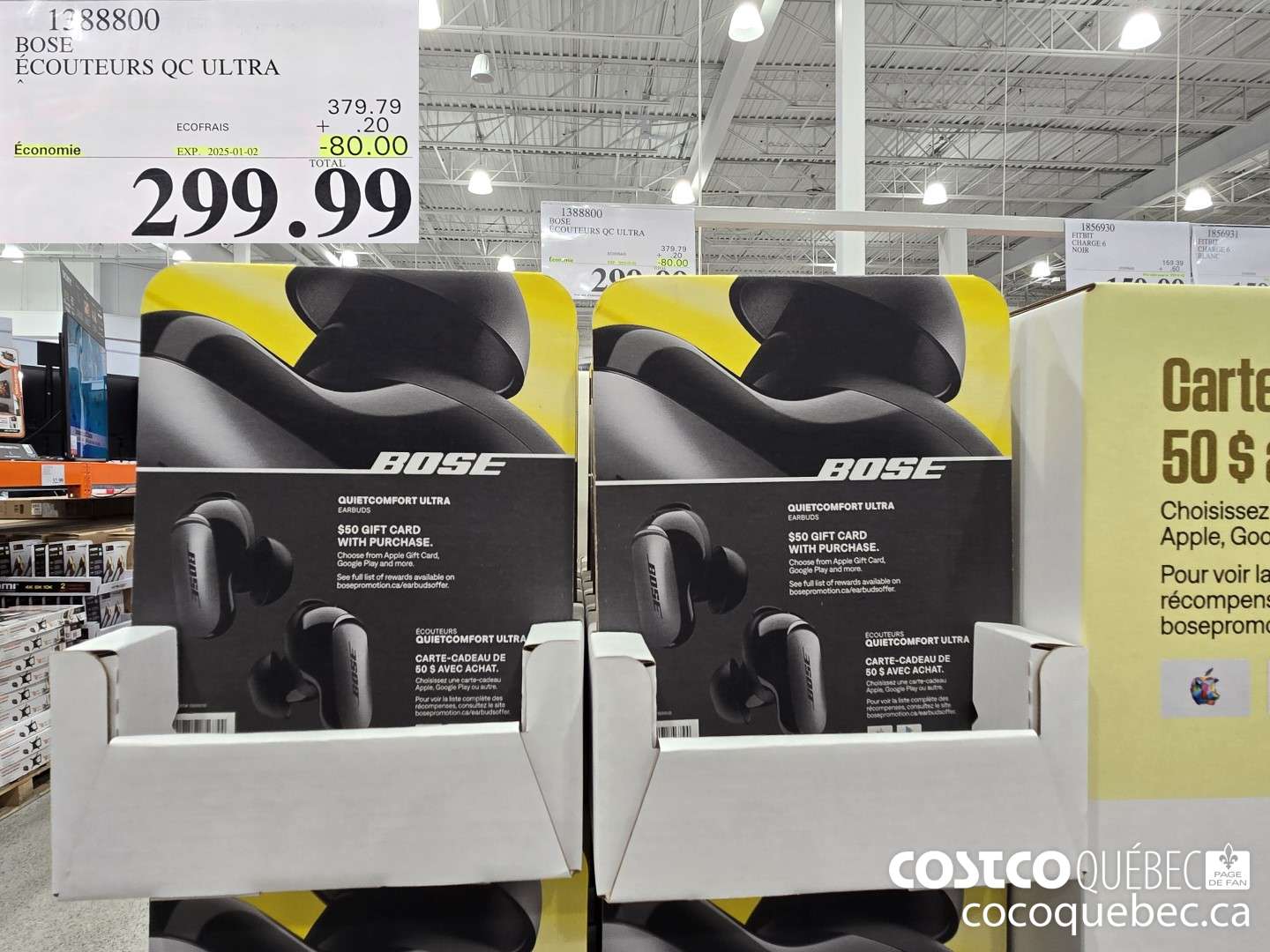 1388800 BOSE ECOUTEURS QC ULTRA  ($80.00 INSTANT SAVINGS EXPIRES ON 2025-01-02) $299.99