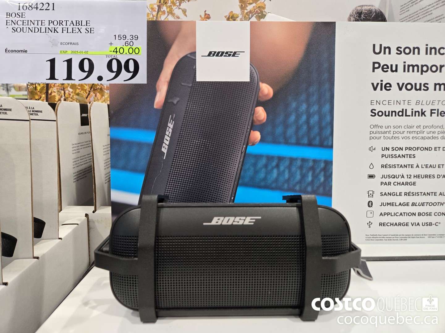 1684221 BOSE ENCEINTE PORTABLE * SOUNDLINK FLEX SE  ($40.00 INSTANT SAVINGS EXPIRES ON 2025-01-02) $119.99