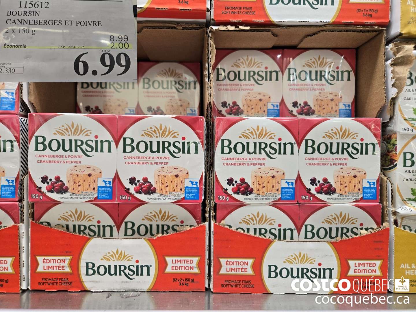 115612 BOURSIN CANNEBERGES 6.99  ($2.00 INSTANT SAVINGS EXPIRES ON 2024-12-22) $6.99