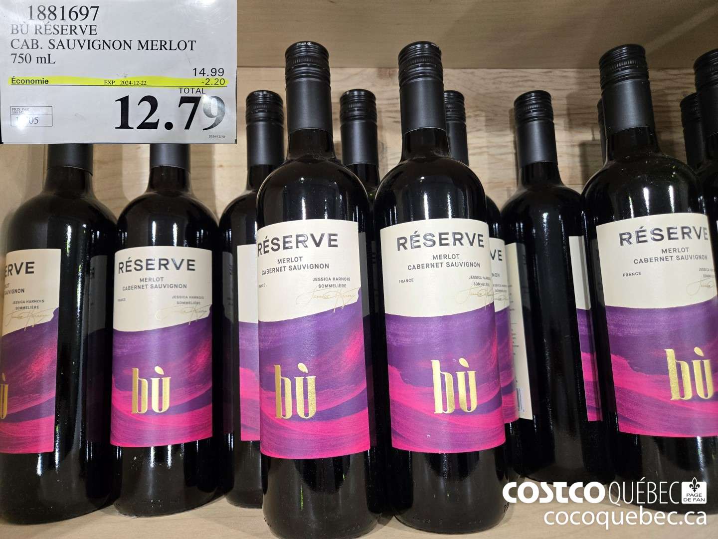 1881697 BU RESERVE CAB. SAUVIGNON MERLOT 750 mL  ($2.20 INSTANT SAVINGS EXPIRES ON 2024-12-22) $12.79