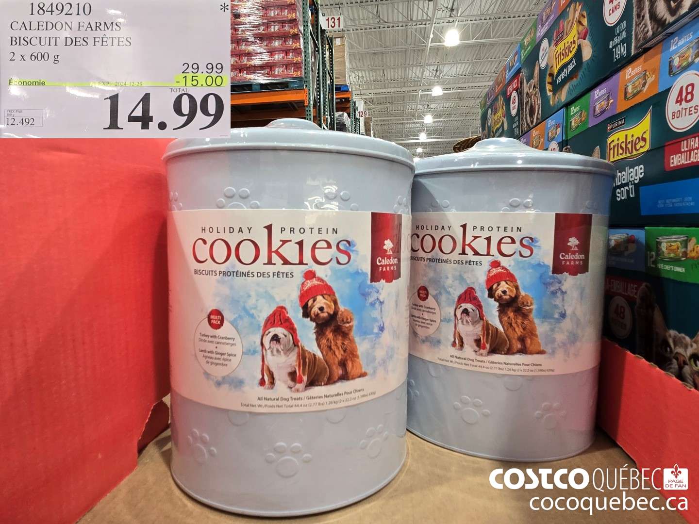 1849210 CALEDON FARMS RISCUIT DES FETES 2 x 600 g  ($10.00 INSTANT SAVINGS EXPIRES ON 2024-12-29) $14.99