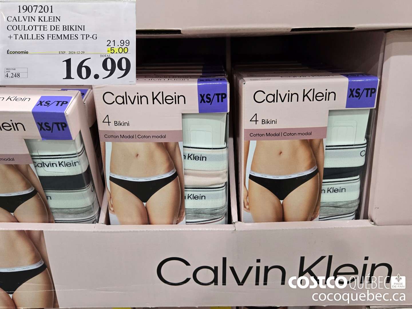 1907201 CALVIN KLEIN COULOTTE DE BIKINI +TAILLES FEMMES TP-G  (EXPIRES ON 2024-12-29) $16.99