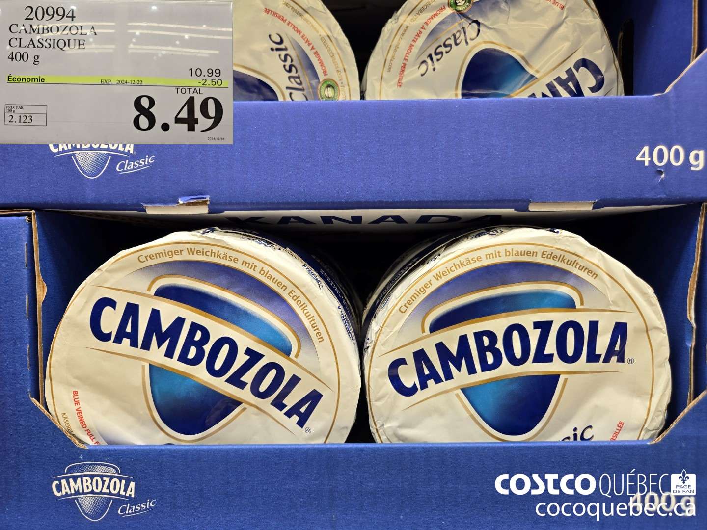20994 CAMBO7OUA CU AsSIQUE 400 g  ($2.50 INSTANT SAVINGS EXPIRES ON 2024-12-22) $8.49