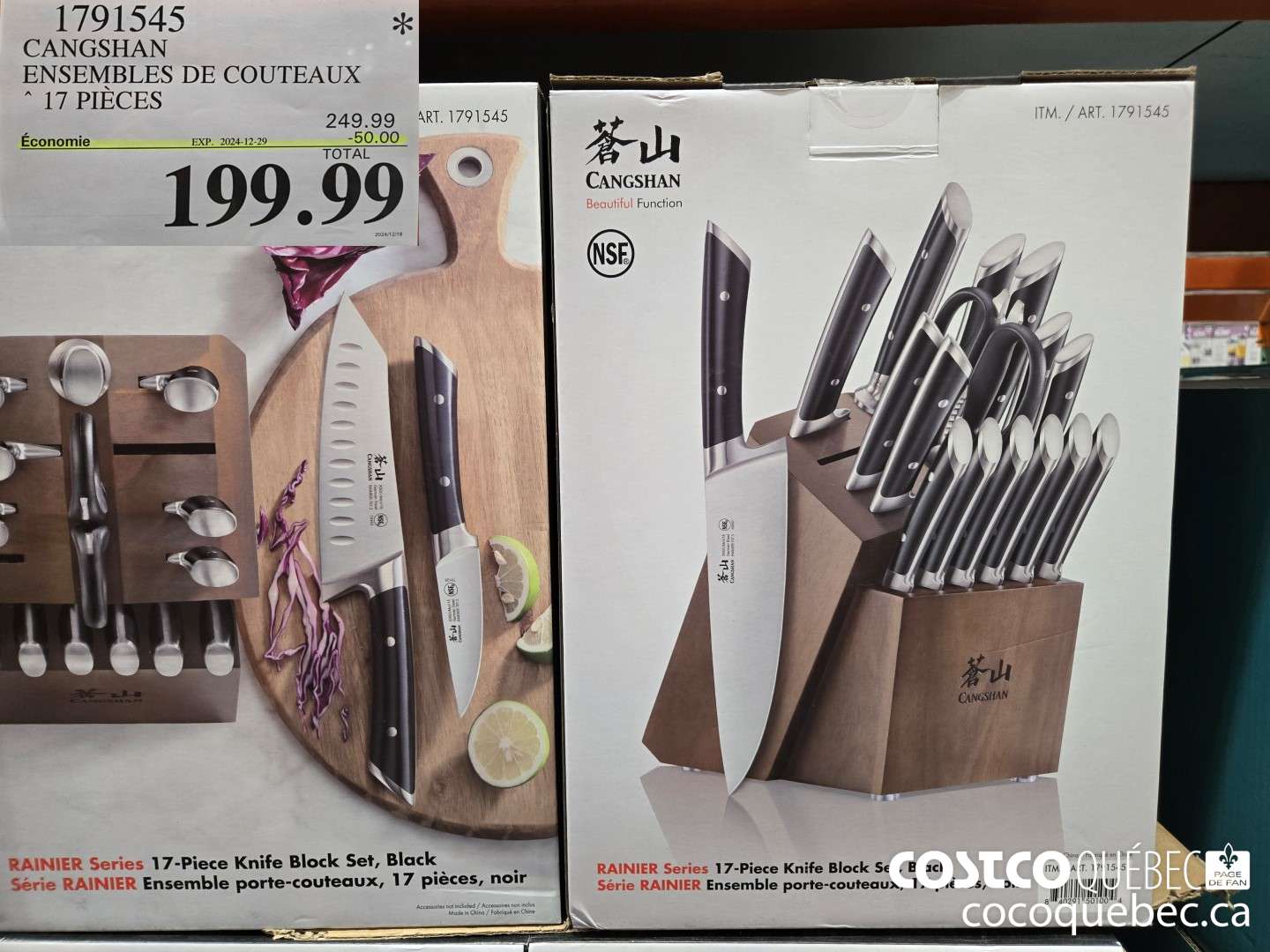 1791545 CANGSHAN ENSEMBLES DE COUTEAUX 17 PIECES ($50.00 INSTANT SAVINGS EXPIRES ON 2024-12-29) $199.99