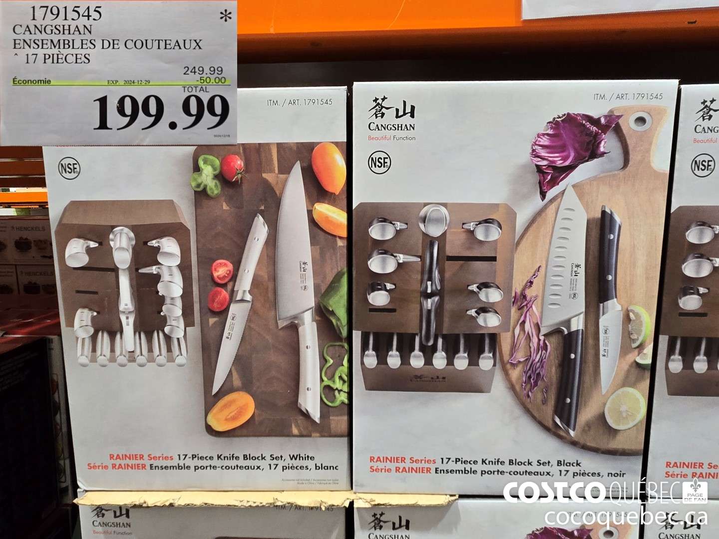 1791545 CANGSHAN ENSEMBLES DE COUTEAUX 17 PIECES ($50.00 INSTANT SAVINGS EXPIRES ON 2024-12-29) $199.99