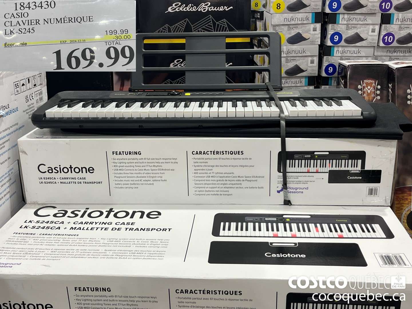 1843430 CASIO CLAVIER NUMERIQUE LK-S245  ($40.00 INSTANT SAVINGS EXPIRES ON 2024-12-16) $169.99