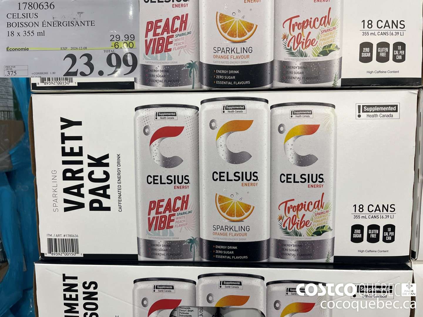 1780636 CELSIUS BOISSON ENERGISANTE  ($6.00 INSTANT SAVINGS EXPIRES ON 2024-12-08) $23.99