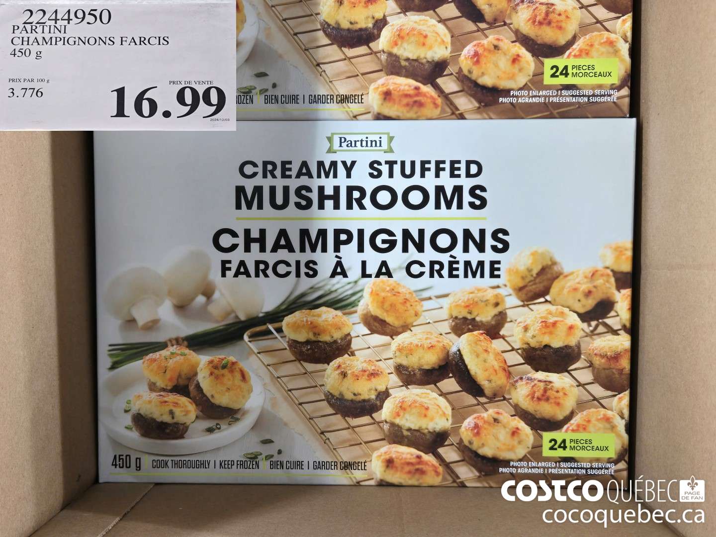 2244950 CHAMPIGNON S FARCIS 450 g  $16.99