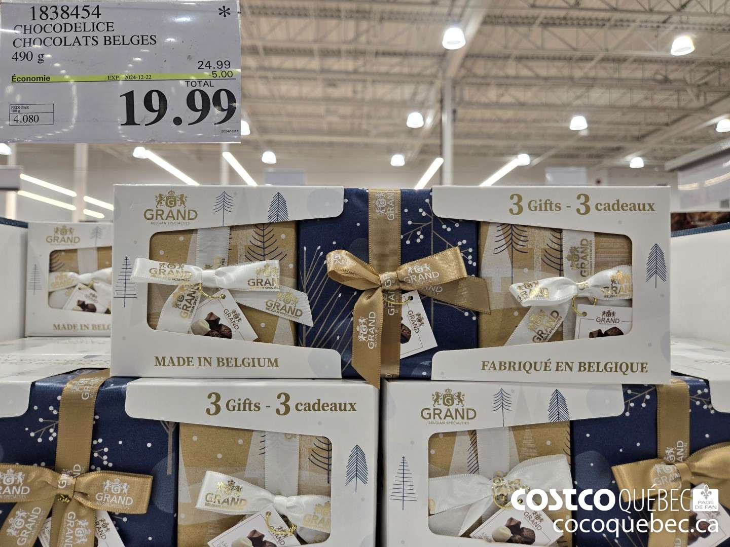 1838454 CHOCODELICE CHOCOLATS BELGES 490 g  ($5.00 INSTANT SAVINGS EXPIRES ON 2024-12-22) $19.99