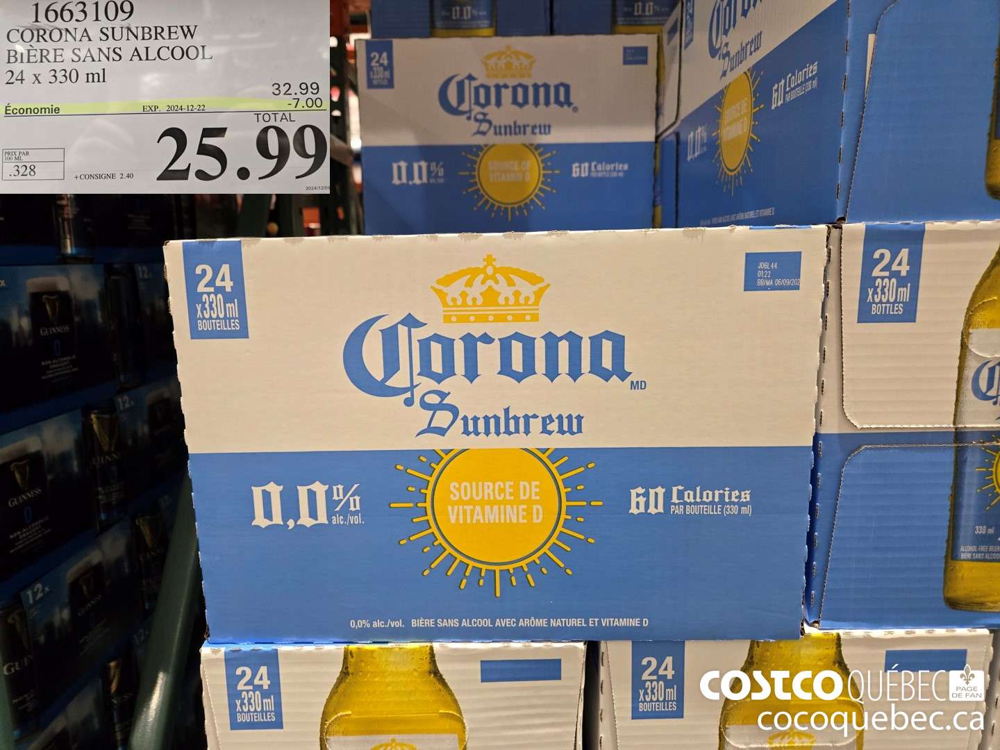 1663109 CORONA SUNBREW 0.0% 24 x 330 ml ($7.00 INSTANT SAVINGS EXPIRES ON 2024-12-22) $25.99