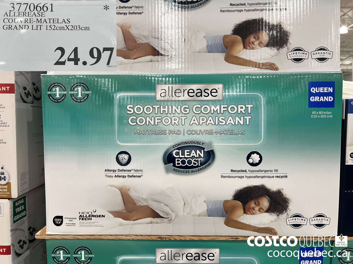 3770661 COUVRE-MATELAS GRAND LIT 152cmX203cm  $24.97