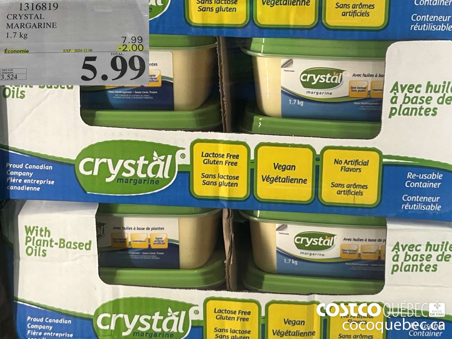 1316819 CRYSTAL MARGARINE  ($2.00 INSTANT SAVINGS EXPIRES ON 2024-12-08) $5.99
