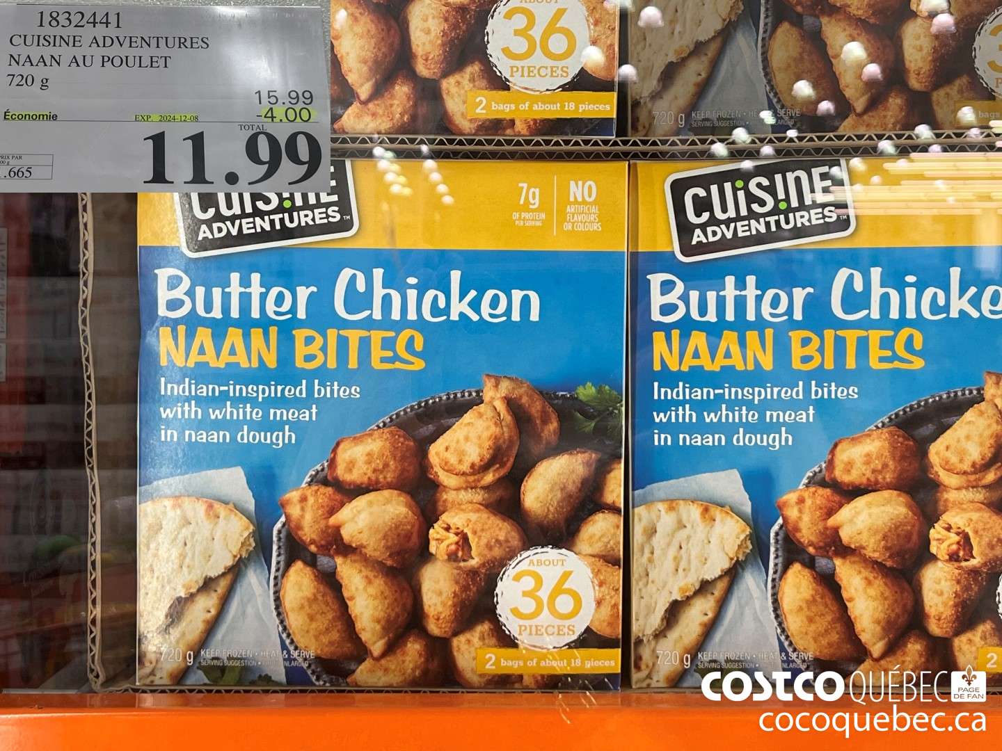 1832441 CUISINE ADVENTURES NAAN AU POULET 720 g  ($4.00 INSTANT SAVINGS EXPIRES ON 2024-12-08) $11.99