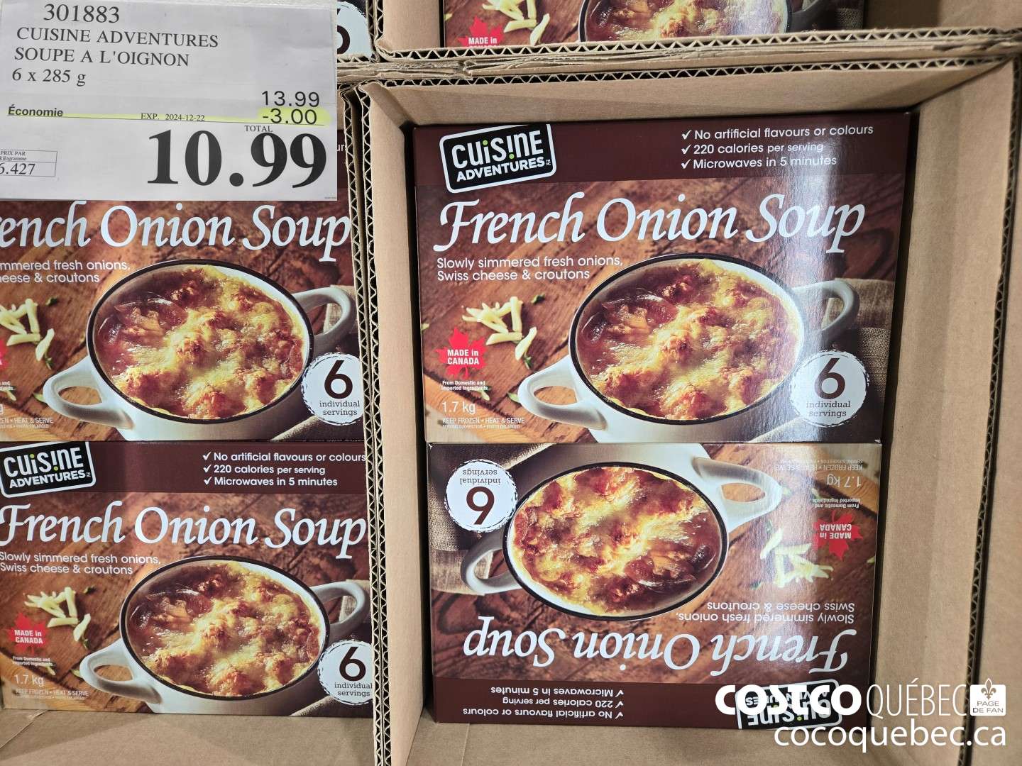 301883 CUISINE ADVENTURES SOUPE A L'OIGNON  ($3.00 INSTANT SAVINGS EXPIRES ON 2024-12-22) $10.99