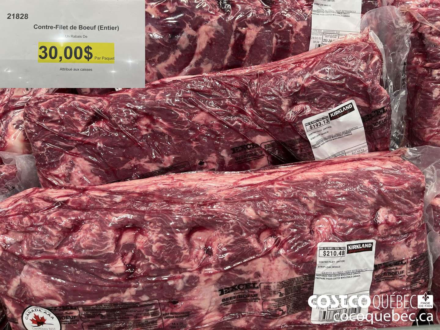 21828 Contre-Filet de Boeuf (Entier)  ($35.00 INSTANT SAVINGS)