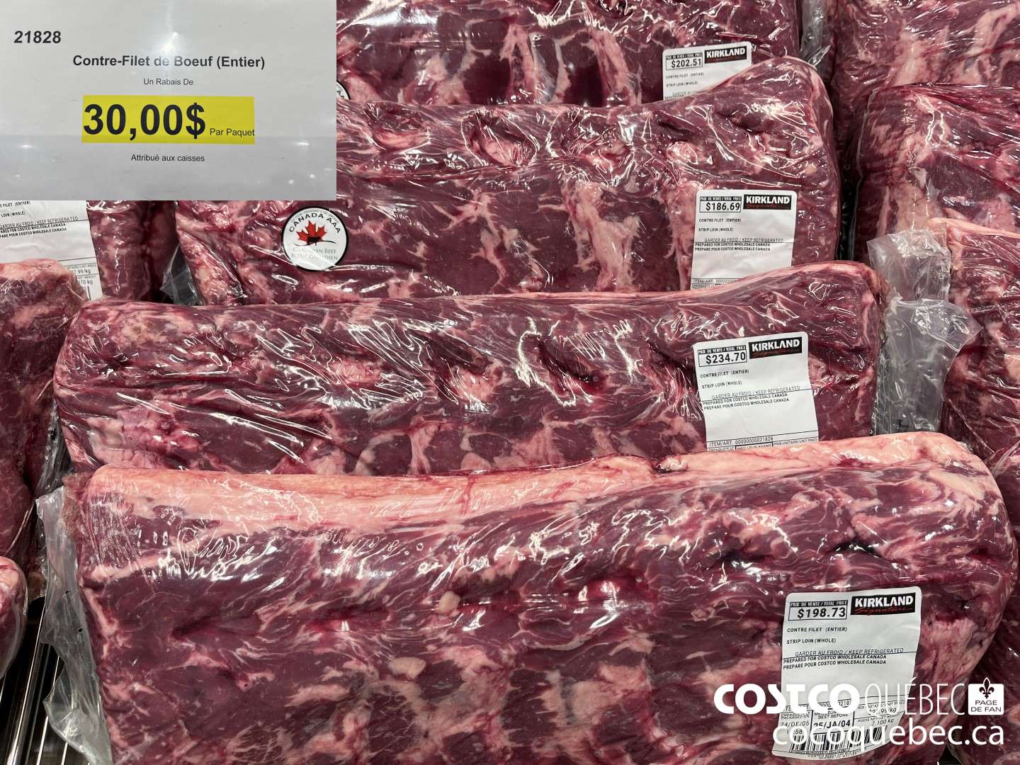 21828 Contre-Filet de Boeuf (Entier)  ($30.00 INSTANT SAVINGS)