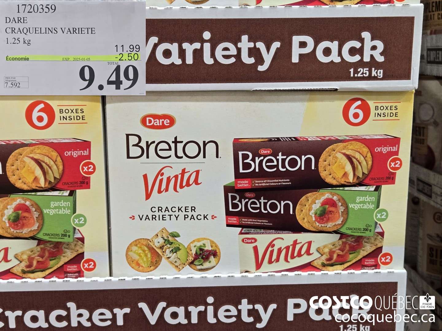 1720359 DARE CRAQUELINS VARIETE 1.25 kg $2.50OFF ($2.50 INSTANT SAVINGS EXPIRES ON 2025-01-05) $9.49