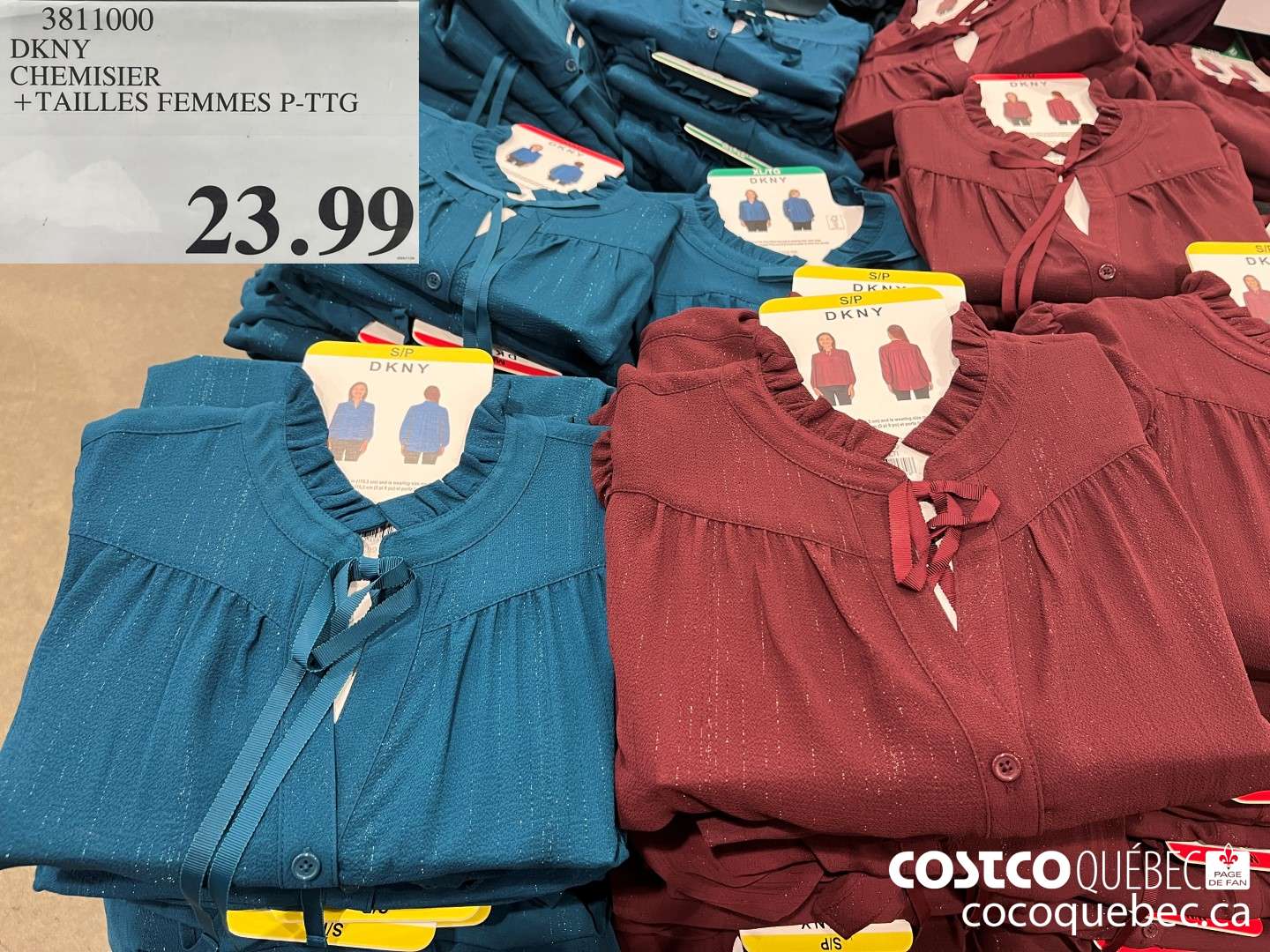 3811000 DKNY CHEMISIER + TAILLES FEMMES P-TTG  $23.99