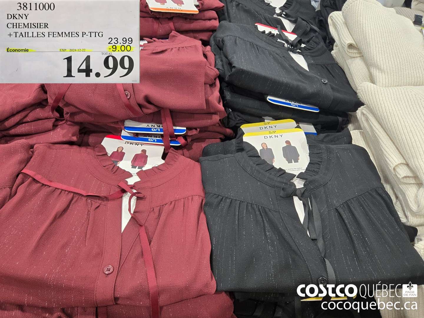 3811000 DKNY CHEMISIER + TAILLES FEMMES P-TTG  ($9.00 INSTANT SAVINGS EXPIRES ON 2024-12-22) $14.99