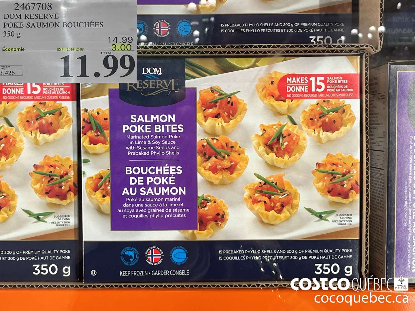 2467708 DOM RESERVE POKE SAUMON BOUCHEES  ($3.00 INSTANT SAVINGS EXPIRES ON 2024-12-08) $11.99