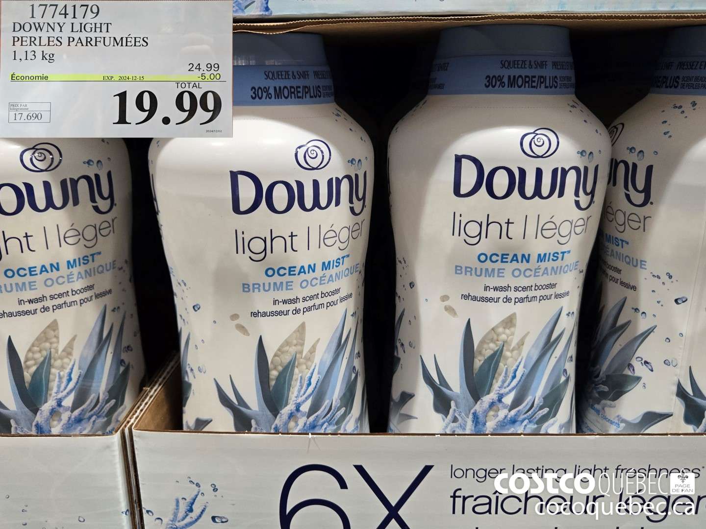 1774179 DOWNY LIGHT PERLES PARFUMEES ($5.00 INSTANT SAVINGS EXPIRES ON 2024-12-15) $19.99