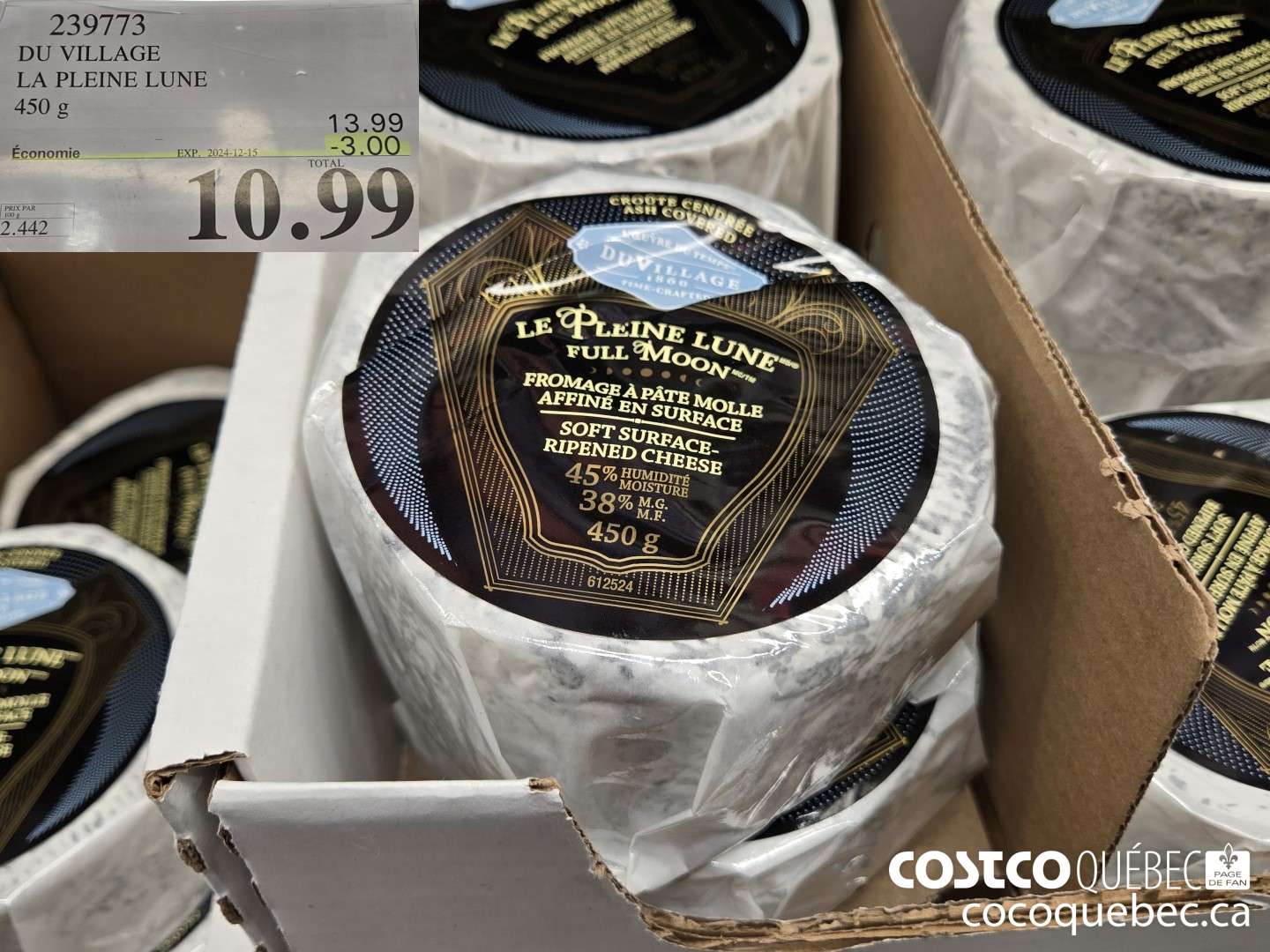 239773 DU VILLAGE LA PLEINE LUNE 450 g  ($3.00 INSTANT SAVINGS EXPIRES ON 2024-12-15) $10.99