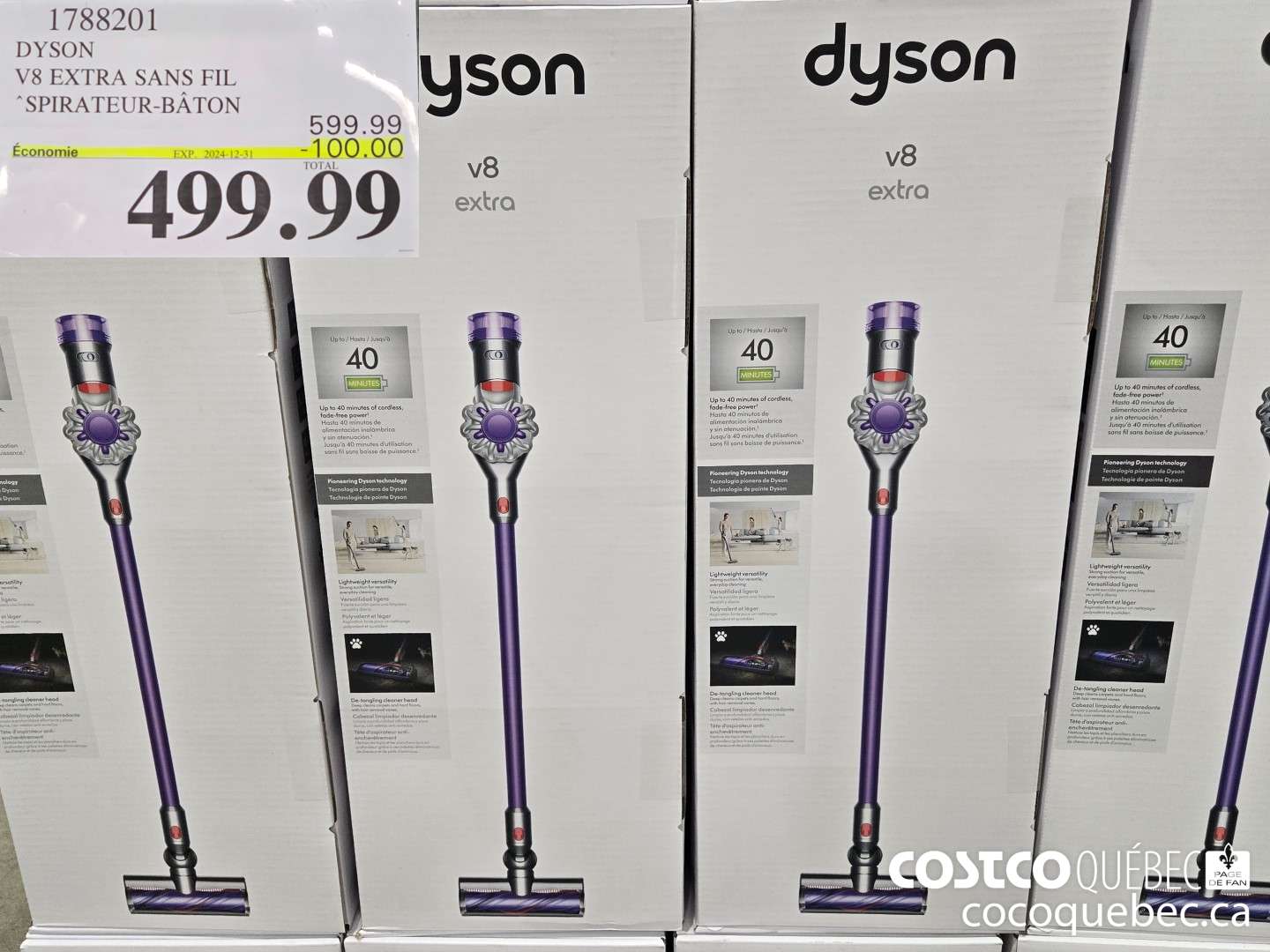 1788201 DYSON V8 EXTRA SANS FIL *SPIRATEUR-BATON  ($100.00 INSTANT SAVINGS EXPIRES ON 2024-12-31) $499.99
