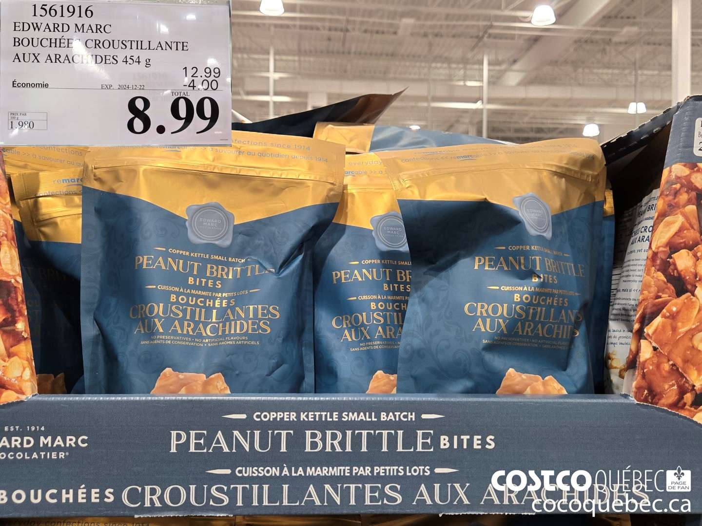1561916 EDWARD MARC BOUCHEES CROUSTILLANTE AUX ARACHIDES  ($4.00 INSTANT SAVINGS EXPIRES ON 2024-12-22) $8.99