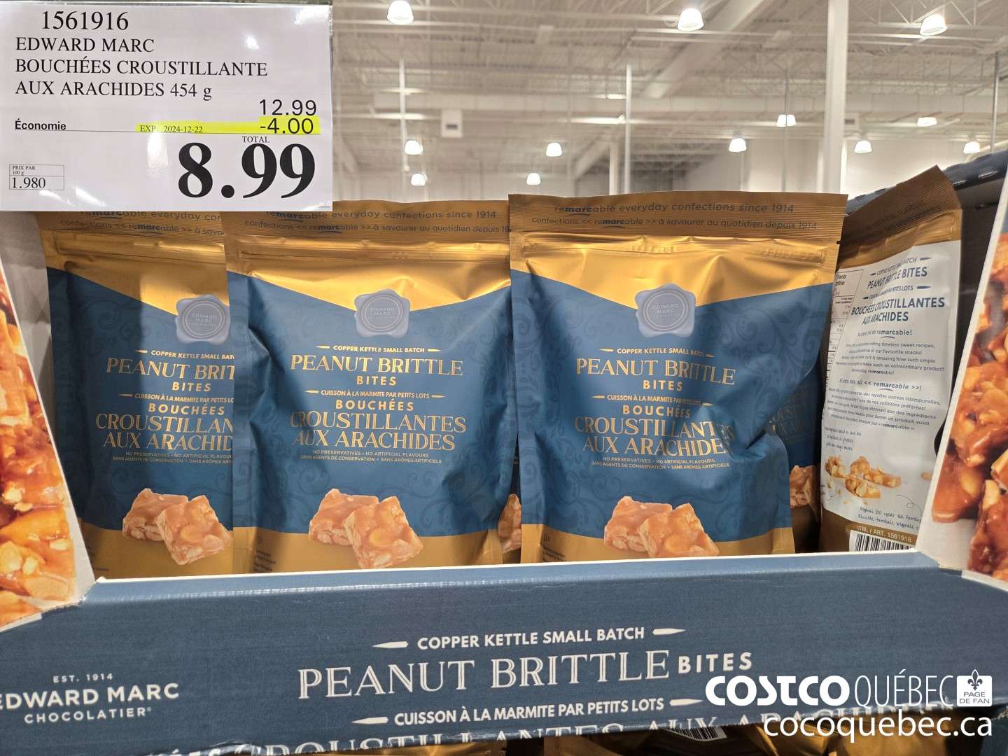 1561916 EDWARD MARC BOUCHEES CROUSTILLANTE AUX ARACHIDES  ($4.00 INSTANT SAVINGS EXPIRES ON 2024-12-22) $8.99