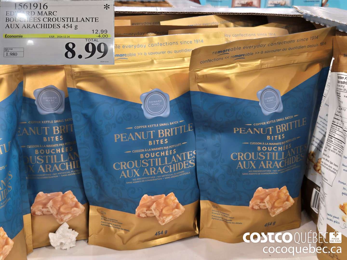 1561916 EDWARD MARC BOUCHEES CROUSTILLANTE AUX ARACHIDES  ($4.00 INSTANT SAVINGS EXPIRES ON 2024-12-24) $8.99