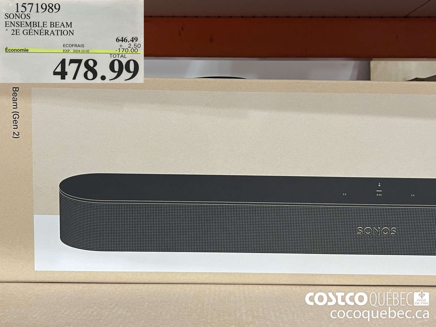 1571989 ENSEMBLE BEAM 2E GENERATION 024-12-02  ($170.00 INSTANT SAVINGS EXPIRES ON 2024-12-02) $478.99