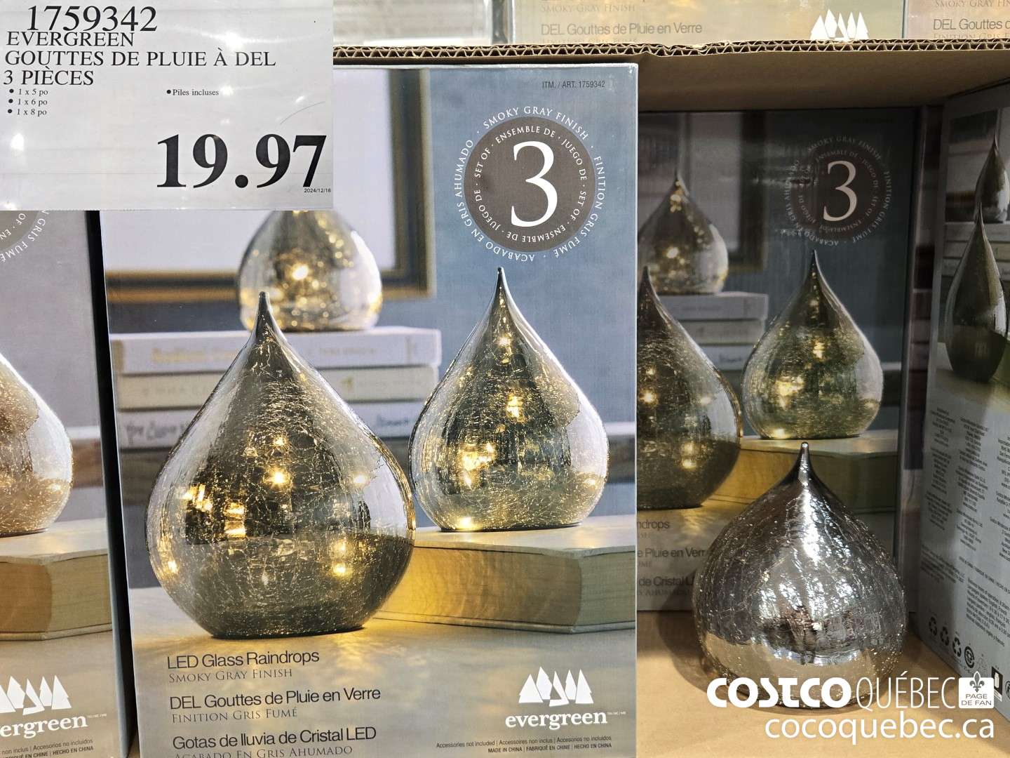 1759342 EVERGREEN GOUTTES DE PLUIE A DEL 3 PIECES  $9.97