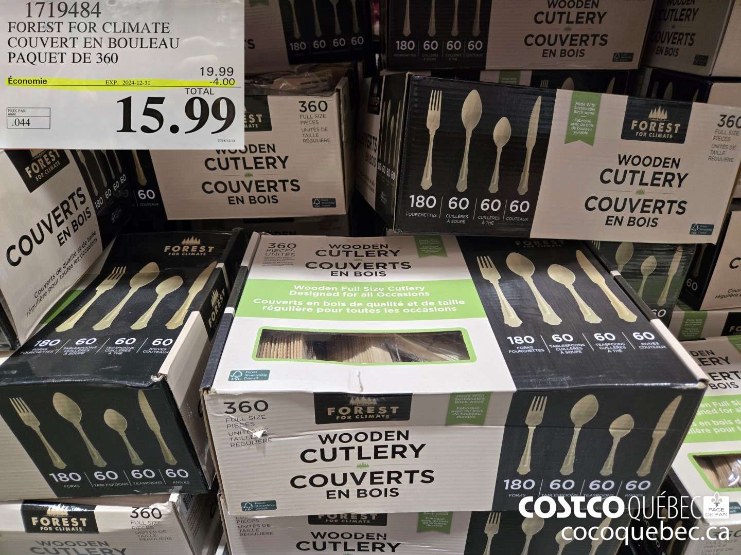 1719484 FOREST FOR CLIMATE COUVERT EN BOULEAU PAQUET DE 360  ($4.00 INSTANT SAVINGS EXPIRES ON 2024-12-31) $15.99