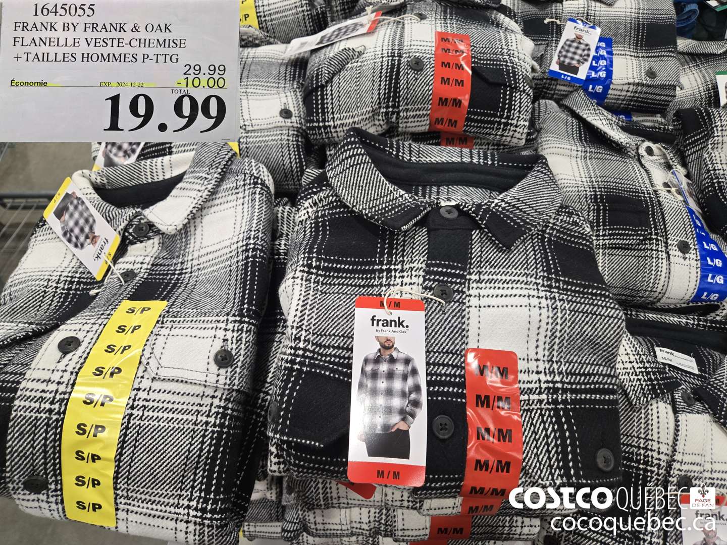 1645055 FRANK BY FRANK & OAK FLANELLE VESTE-CHEMISE +TAILLES HOMMES P-TTG  ($10.00 INSTANT SAVINGS EXPIRES ON 2024-12-22) $19.99