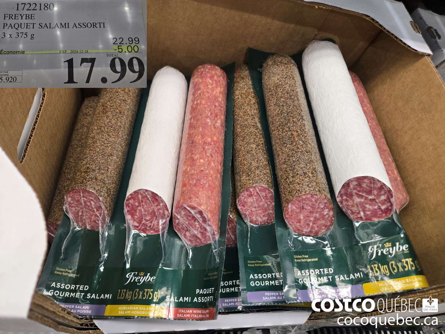 1722180 FREYBE PAQUET SALAMI ASSORTI  ($5.00 INSTANT SAVINGS EXPIRES ON 2024-12-18) $17.99