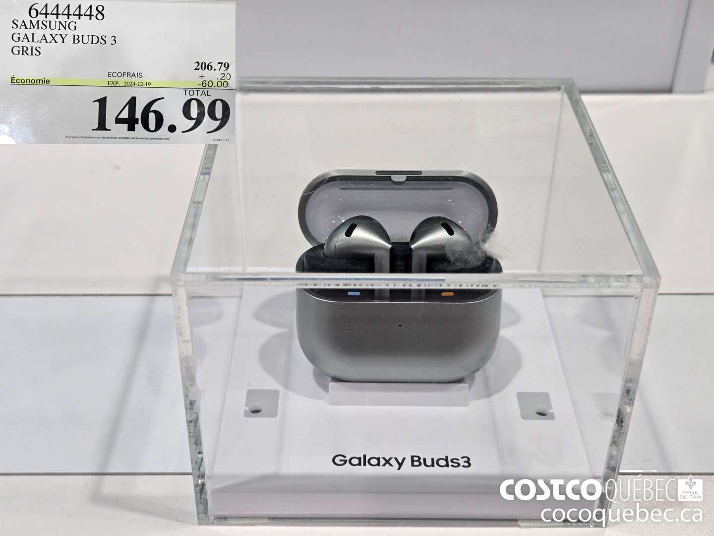 6444448 GALAXY BUDS 3 GRIS  ($60.00 INSTANT SAVINGS EXPIRES ON 2024-12-19) $146.99