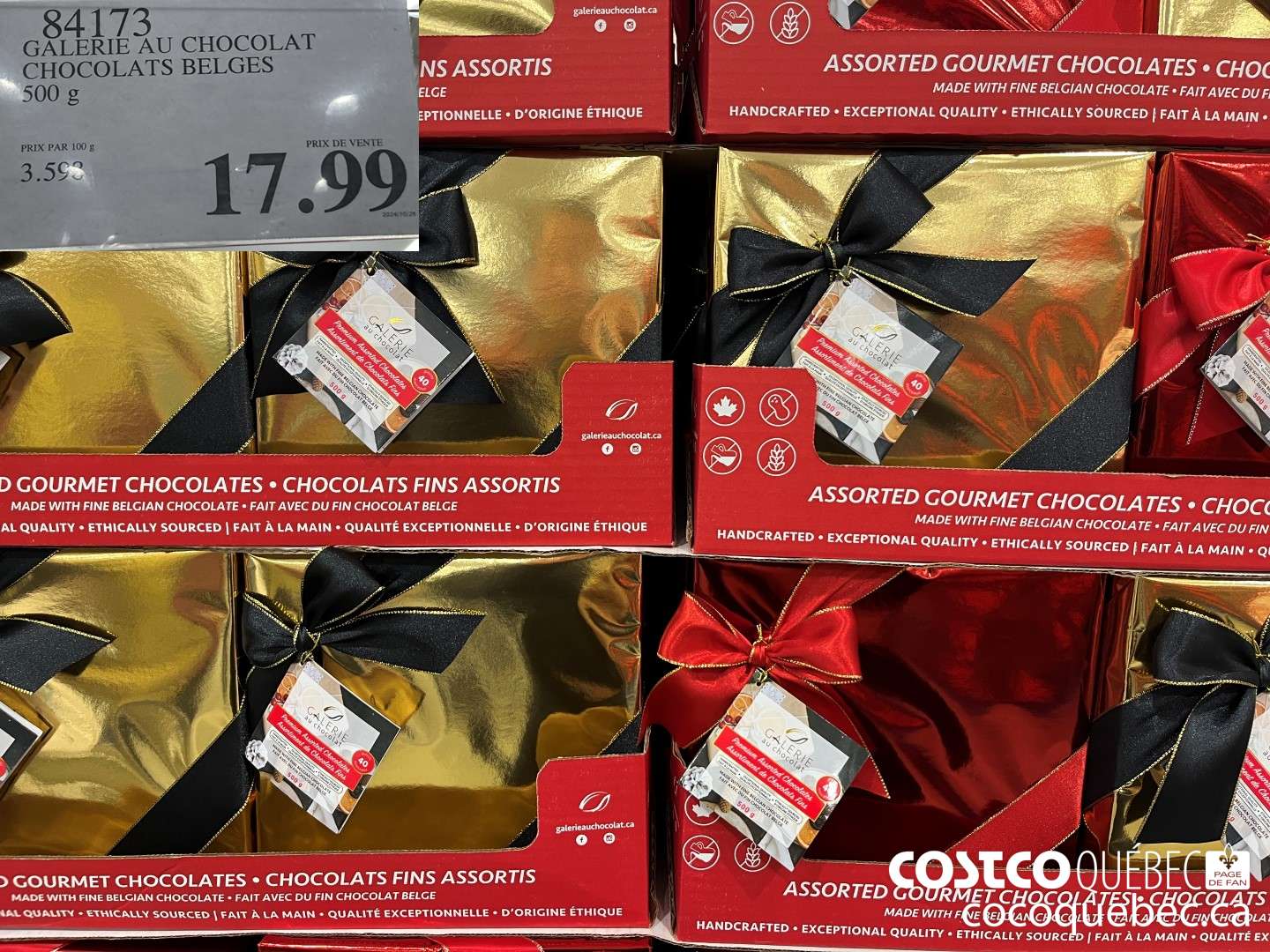 84173 GALERIE AU CHOCOLAT CHOCOLATS BELGES 500 g  $17.99