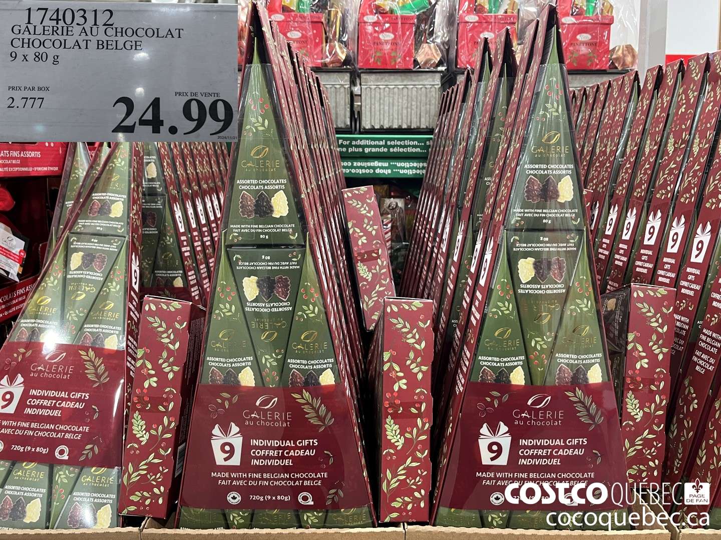 1740312 GALERIE AU CHOCOLAT CHOCOLAT BELGE  $24.99