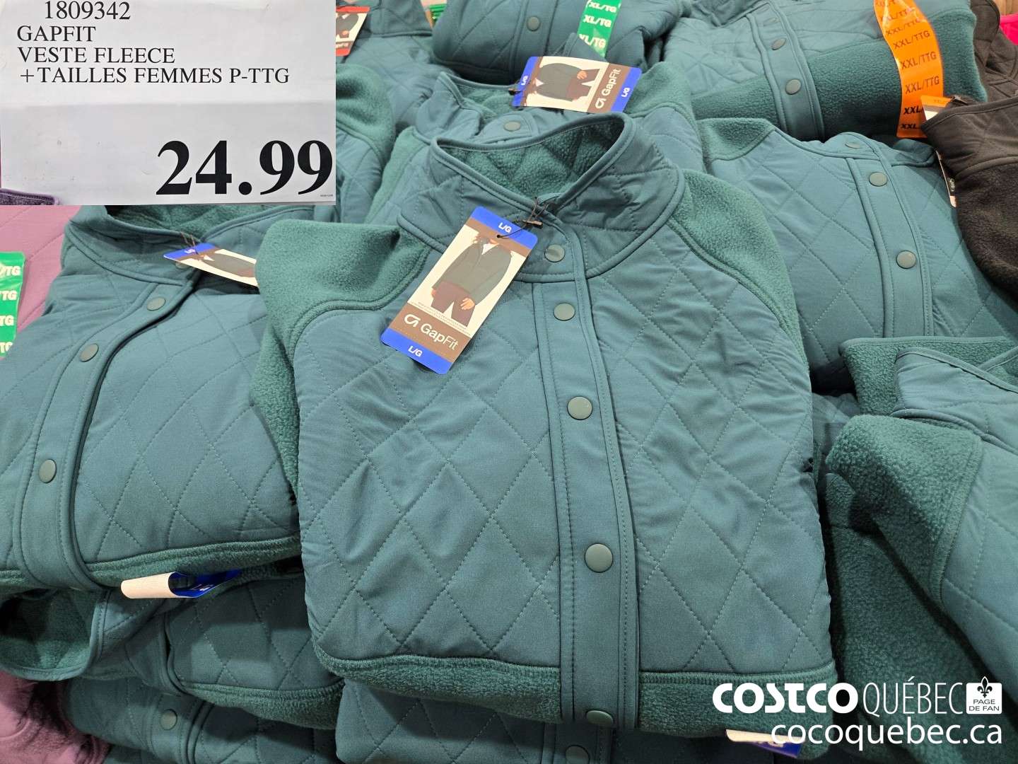 1809342 GAPFIT VESTE FLEECE + TAILLES FEMMES P-TTG  $24.99