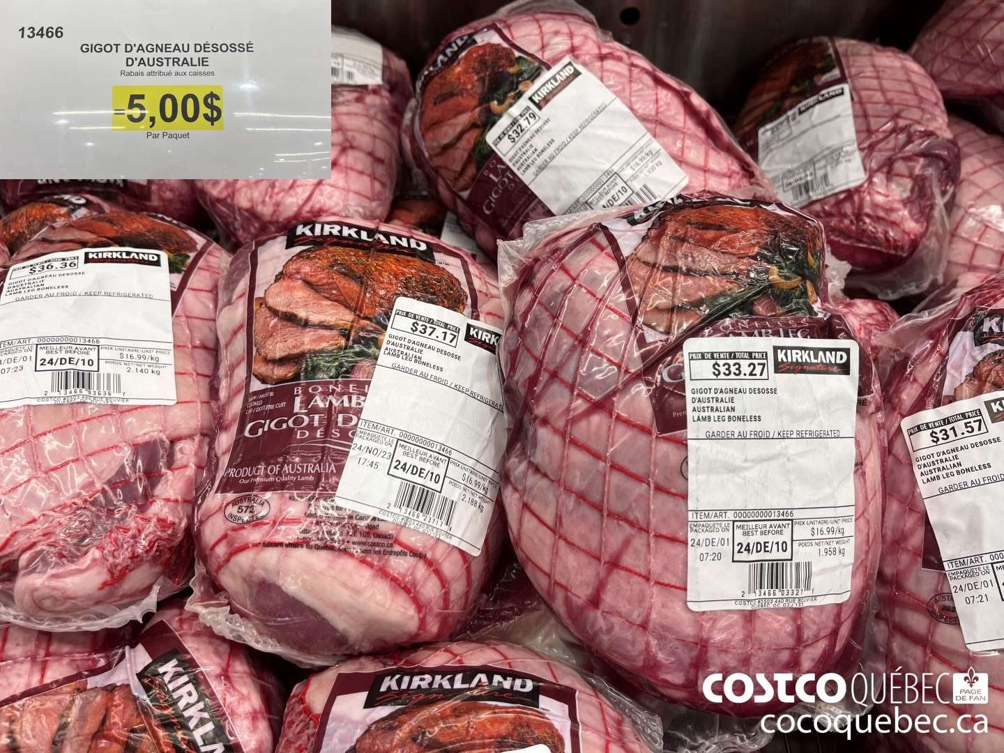 13466 GIGOT D'AGNEAU DESOSSE D'AUSTRALIE  ($5.00 INSTANT SAVINGS)