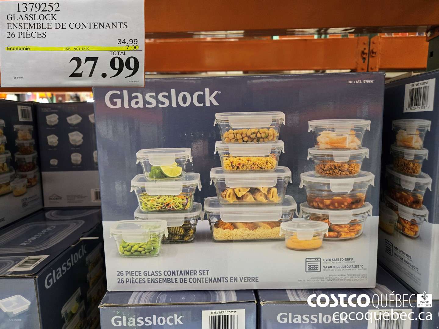 1379252 GLASSLOCK ENSEMBLE DE CONTENANTS 26 PIECES  ($7.00 INSTANT SAVINGS EXPIRES ON 2024-12-22) $27.99