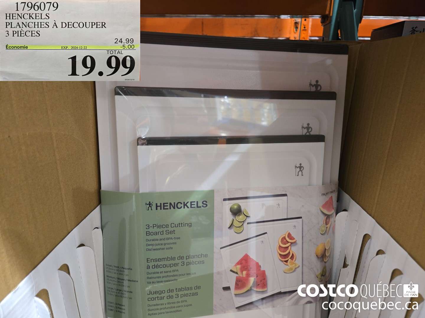 1796079 HENCKELS | PLANCHES A DECOUPER 3 PIECES  ($5.00 INSTANT SAVINGS EXPIRES ON 2024-12-22) $19.99