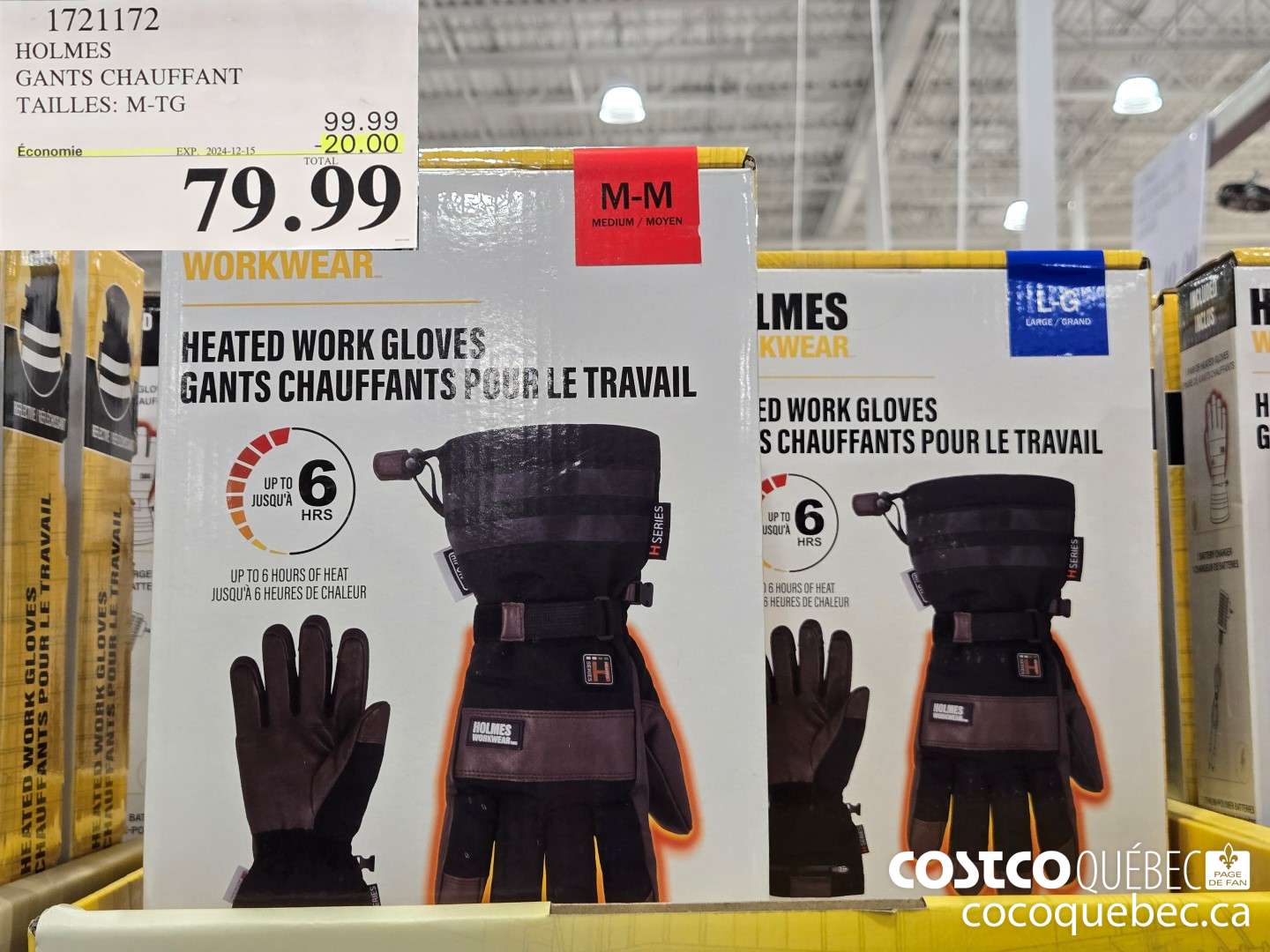 1721172 HOLMES GANTS CHAUFFANT TAILLES: M-TG  ($20.00 INSTANT SAVINGS EXPIRES ON 2024-12-15) $79.99